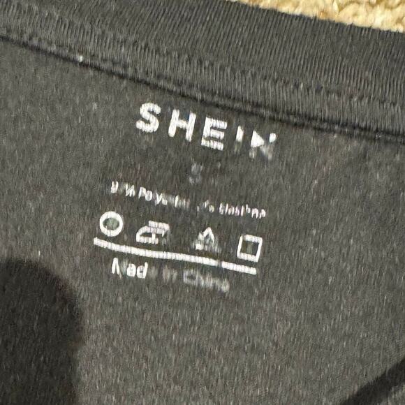 SHEIN Black Mona Lisa Tshirt Women Size Small - Picture 3 of 3